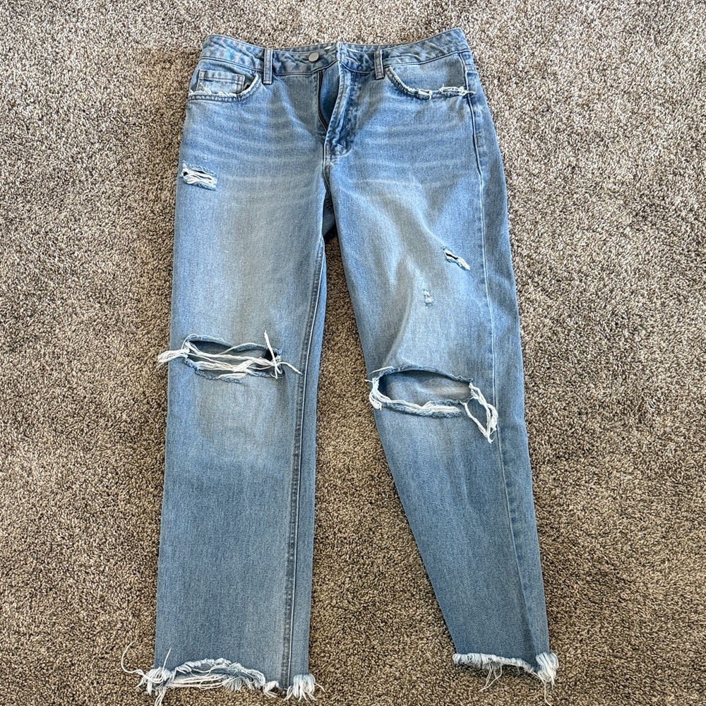 Flying Monkey Light Blue Distressed Boyfriend Jeans